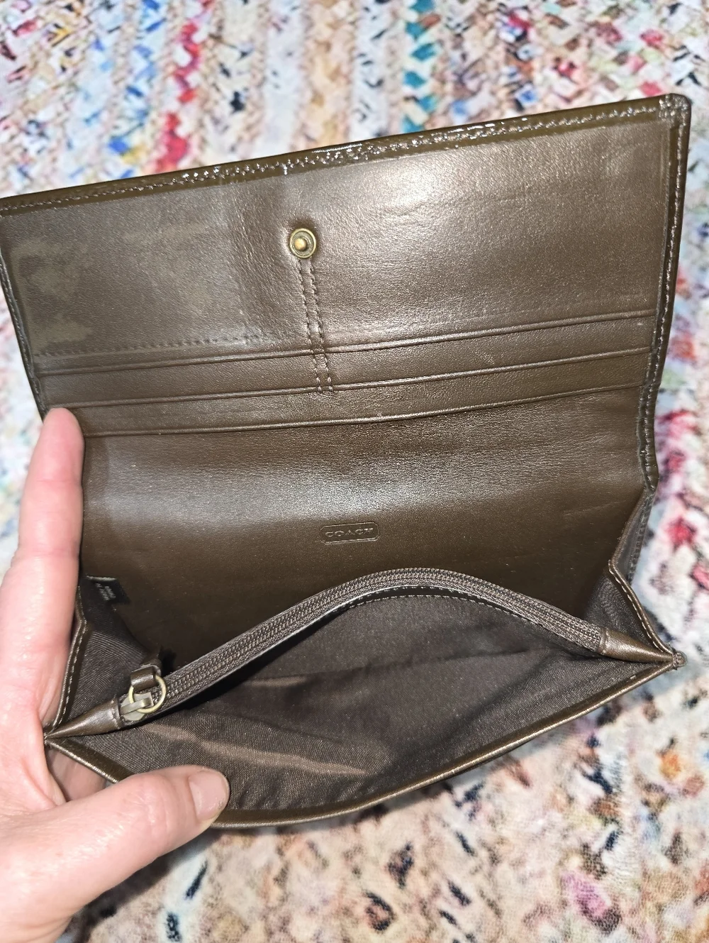 Vintage Coach Signature Patchwork Envelope Wallet